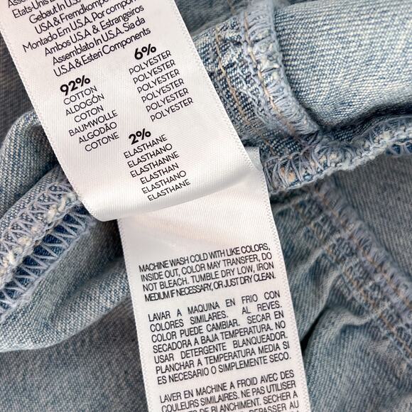 MOTHER The Ruffle Mini Raw Edge Denim Skirt Women’s Size 24 Action Shot - Picture 5 of 7